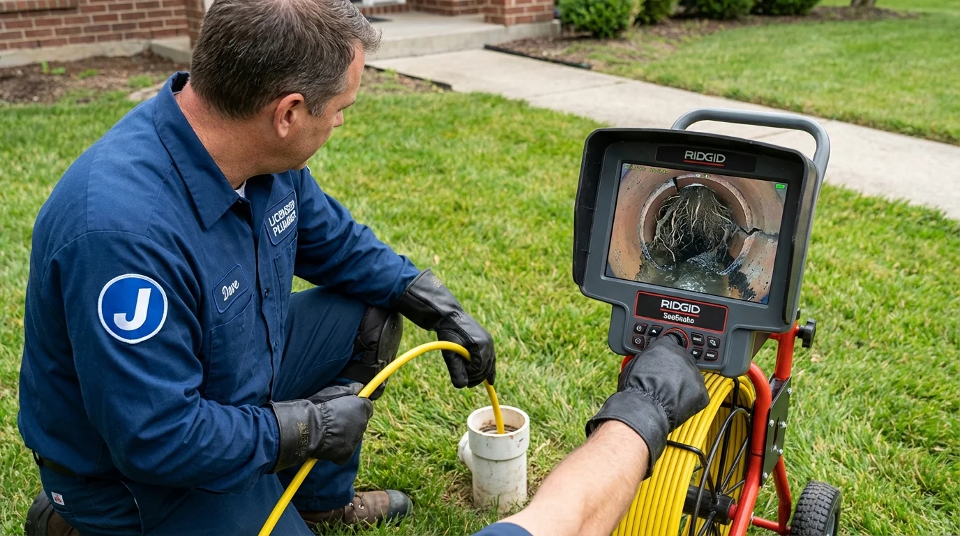 Sewer camera inspection being performed by Johns Plumbing LLC in Wingate
